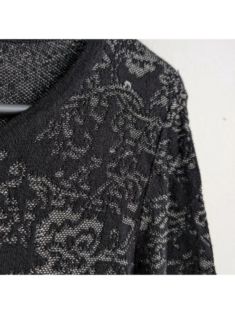 Michael Kors Black and Gray Long Sleeve Dress